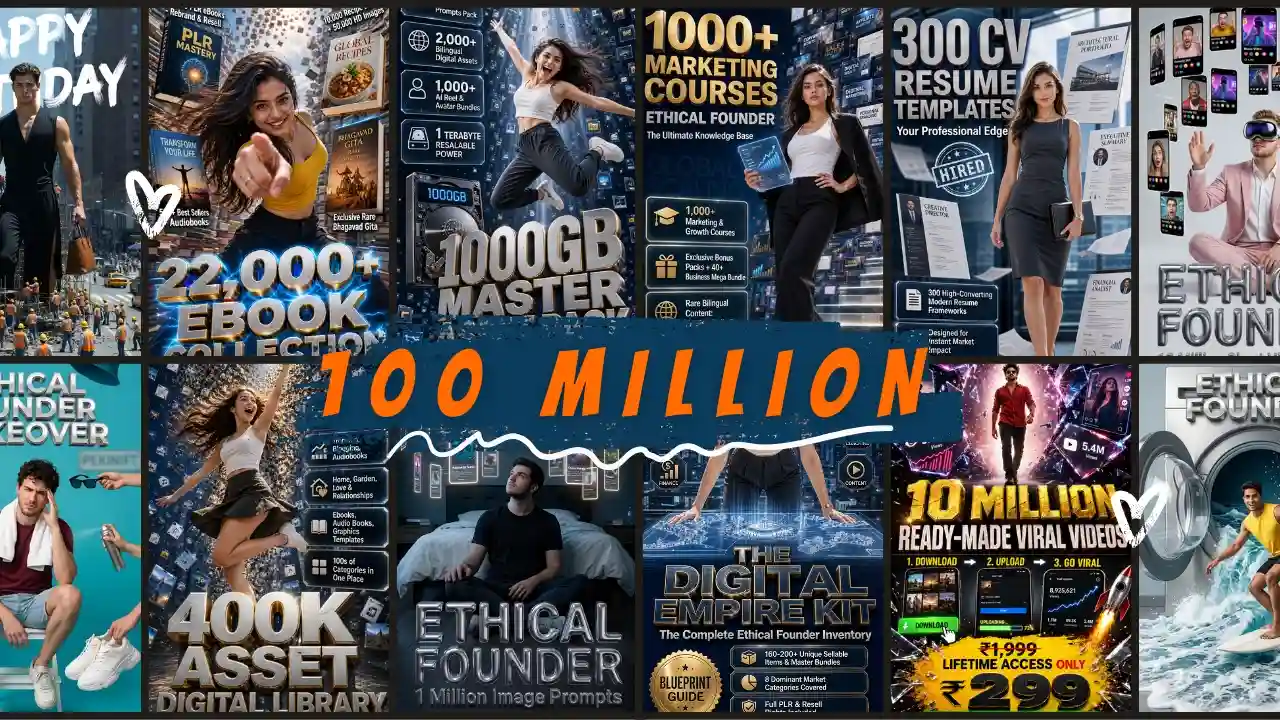 100 Million Digital Products Bundle. Assets to resell, Ethical Founder AI Solutions